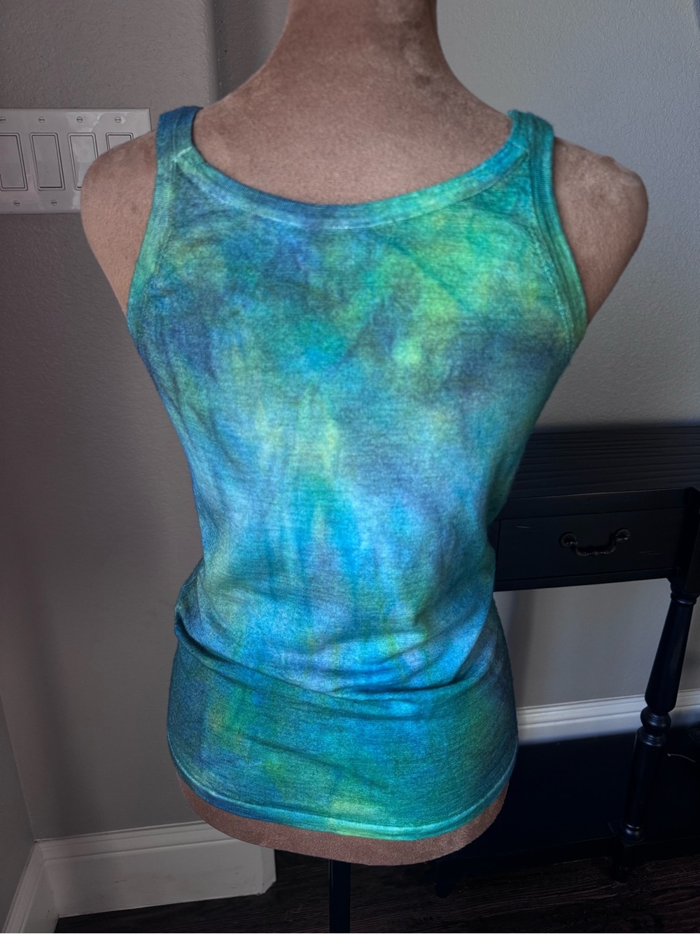 Gabriela Hearst Cashmere Silk 2 Pc Set XS/S Blue Green Tie Dye Cardigan Tank - Picture 10 of 16